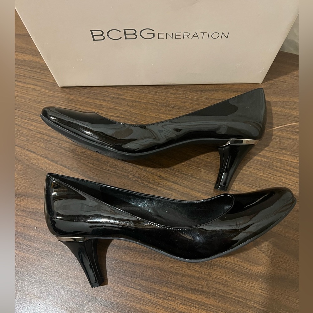 BCBGeneration Black Patent Heels